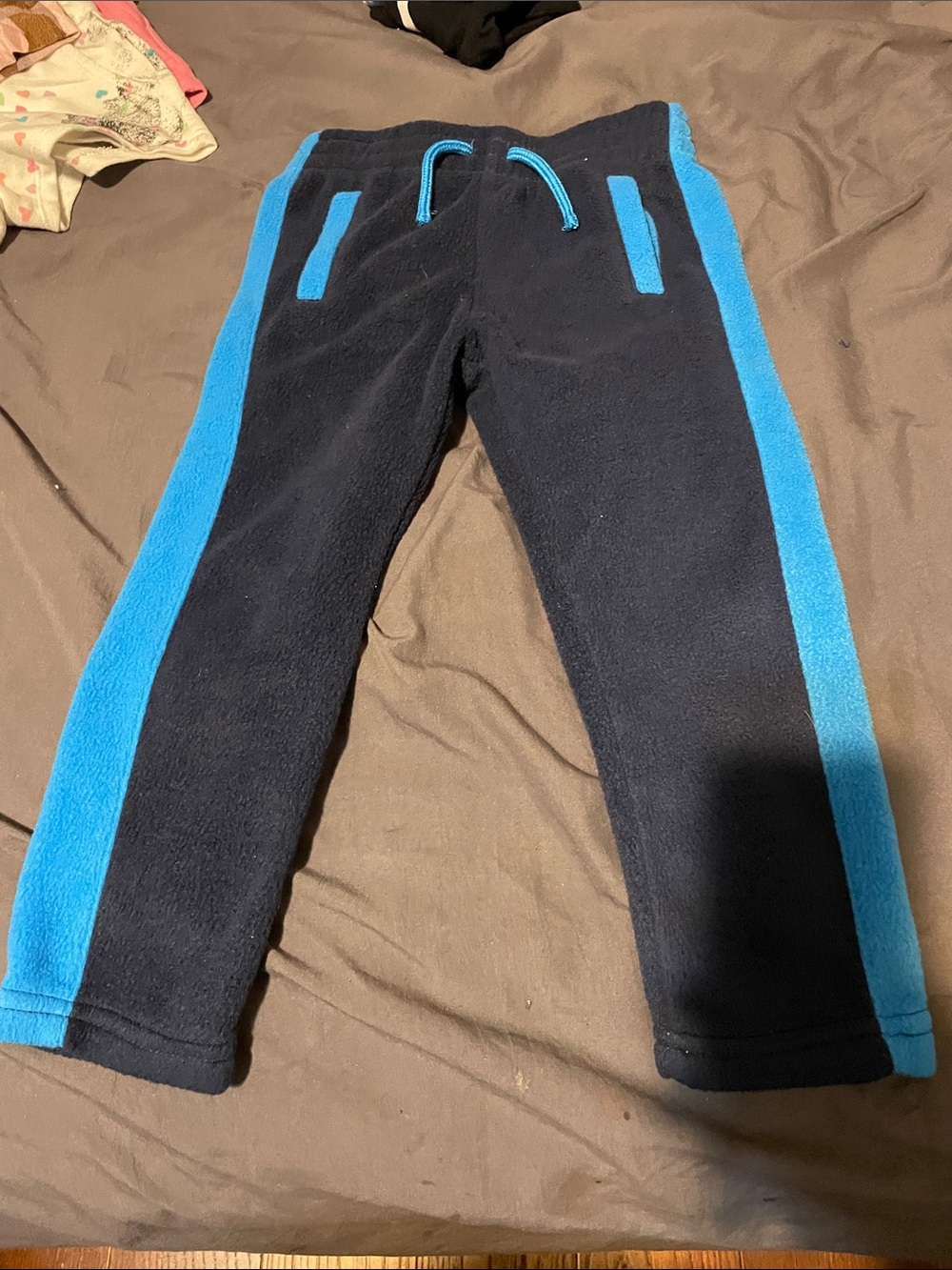Falls Creek Navy Sweatpants with Bright Blue Side Stripes